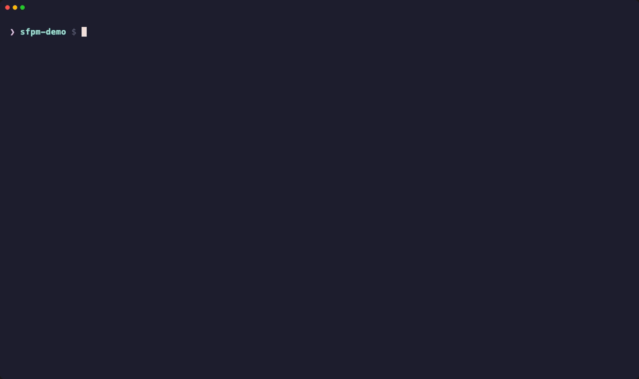 sfpm CLI demo: cache hits across a multi-package build